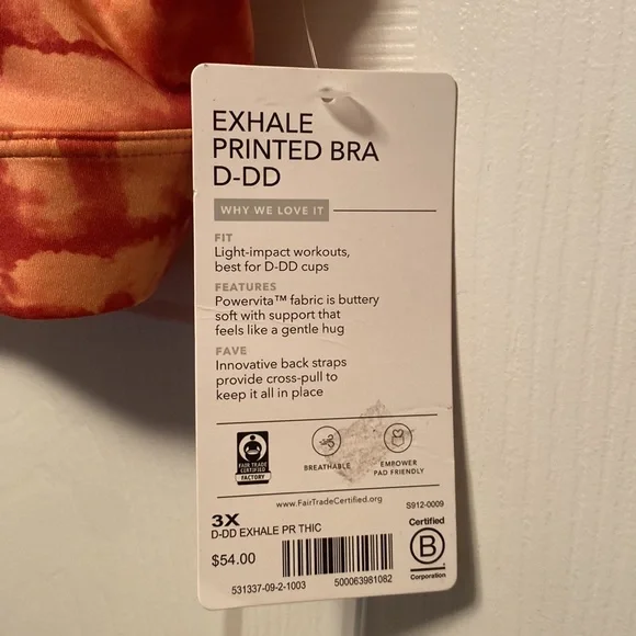 Brand New Athleta Exhale Printed Bra…size 3X - Picture 4 of 4